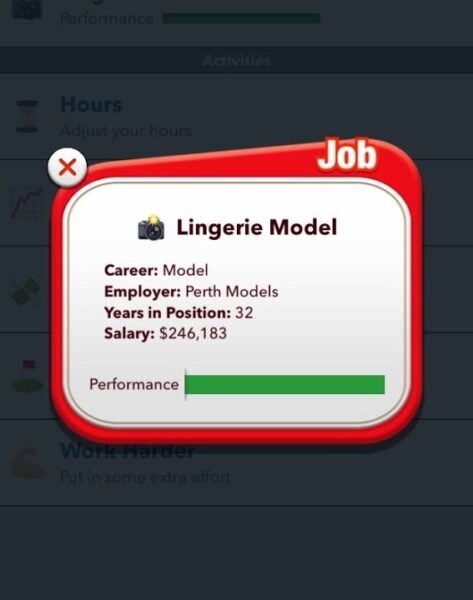bitlife model job