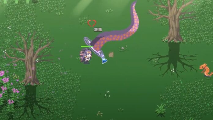 ina attacking with a tentacle in holocure