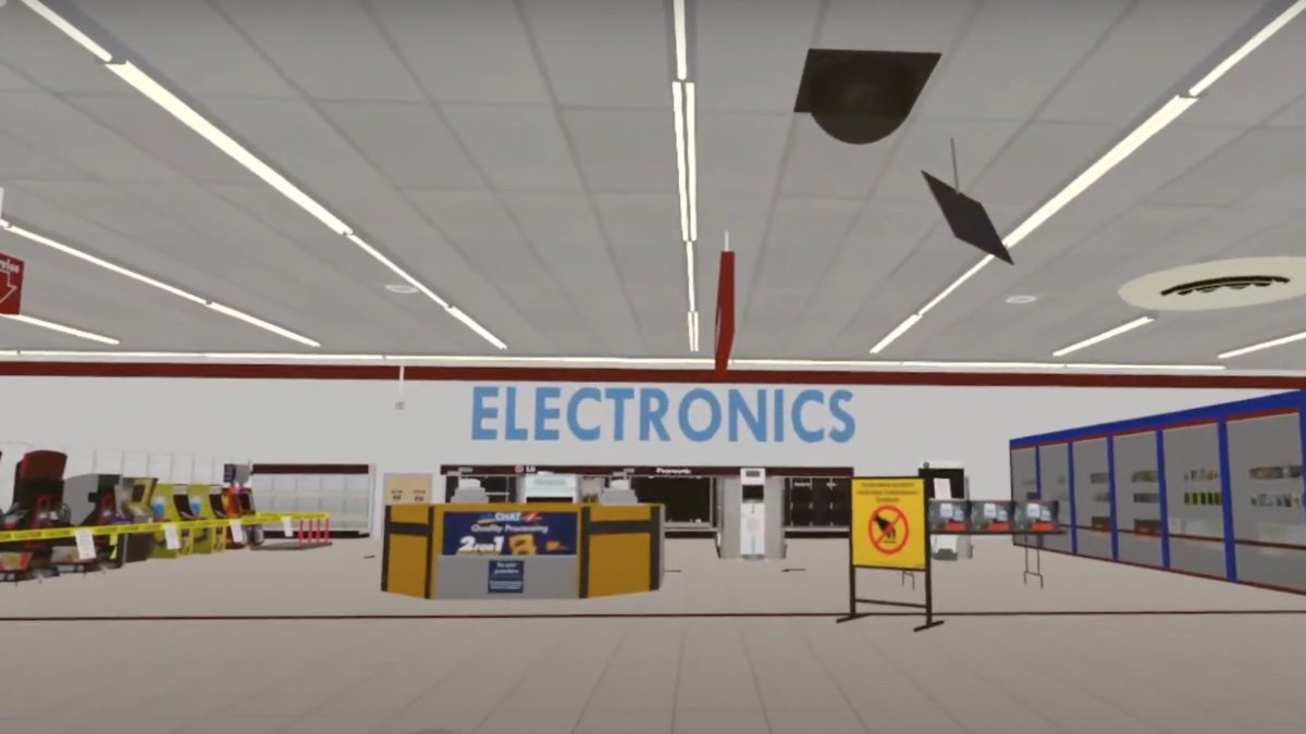 The electronics section in Kmart World.