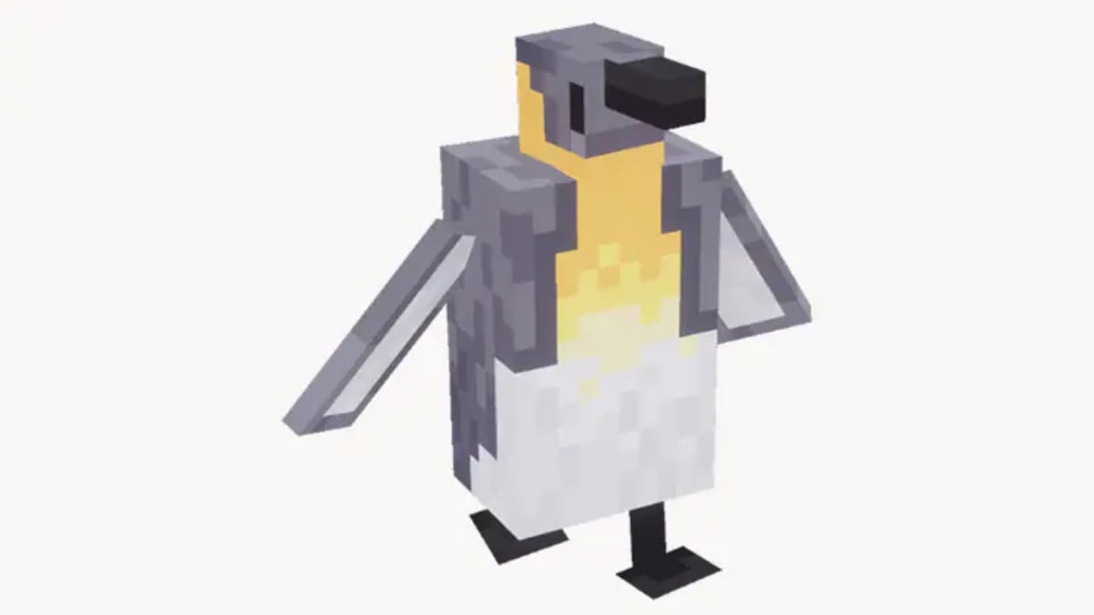O pinguim imperador de Minecraft Dungeons.