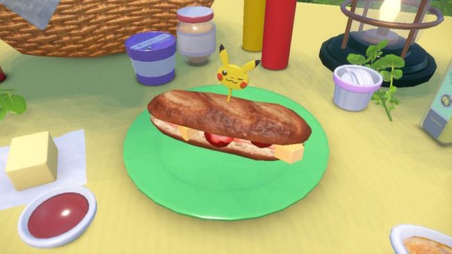 fialový šarlatový pokémon sendvič