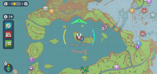 casseroya lago escarlata ubicación dragón garra pokemon
