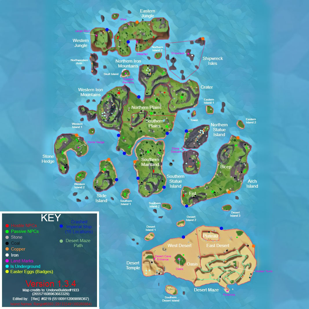 O mapa para o jogo de sobrevivência.