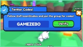 the image shows the redemption page for the game with "GAMEZEBO" written into the code section