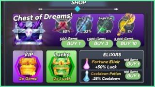 image shows the chest of dreams shop image featuring the limited blades amongst other purchasable items 