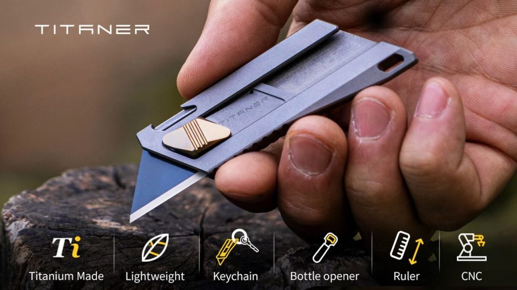 Универсальный титановый нож EDC TITANER с выдвижным лезвием - ProGuideAH